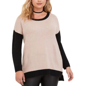 Torrid Womens 1X Colorblock  Hi-Lo Tunic Sweater